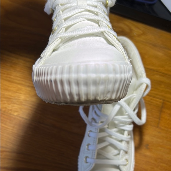 Keds White and Pink High-Top Sneakers with Textured Sole - Picture 5 of 10